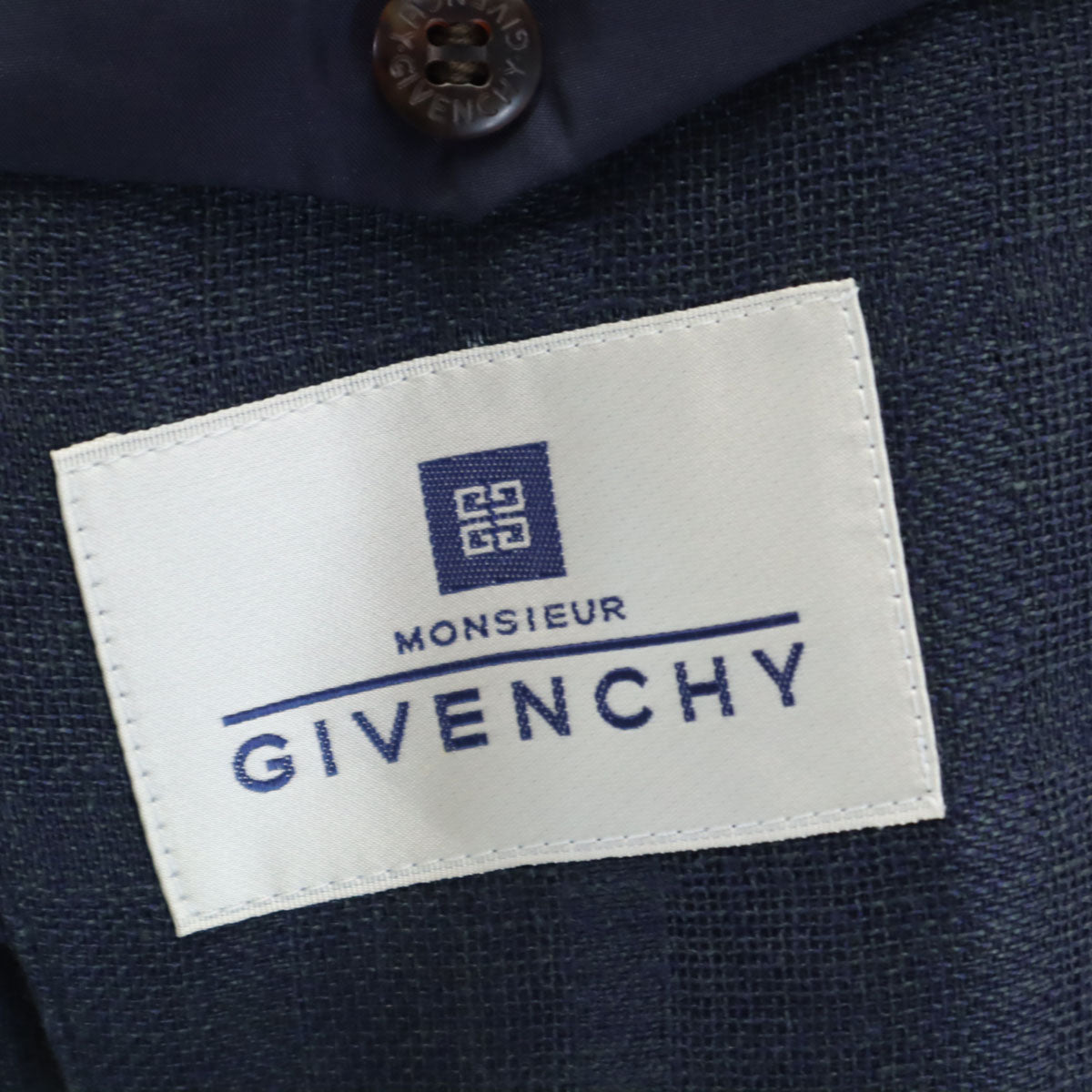 GIVENCHY ジバンシィ 90s リネン オールド チェック柄 テーラードジャケット S チャコール メンズ