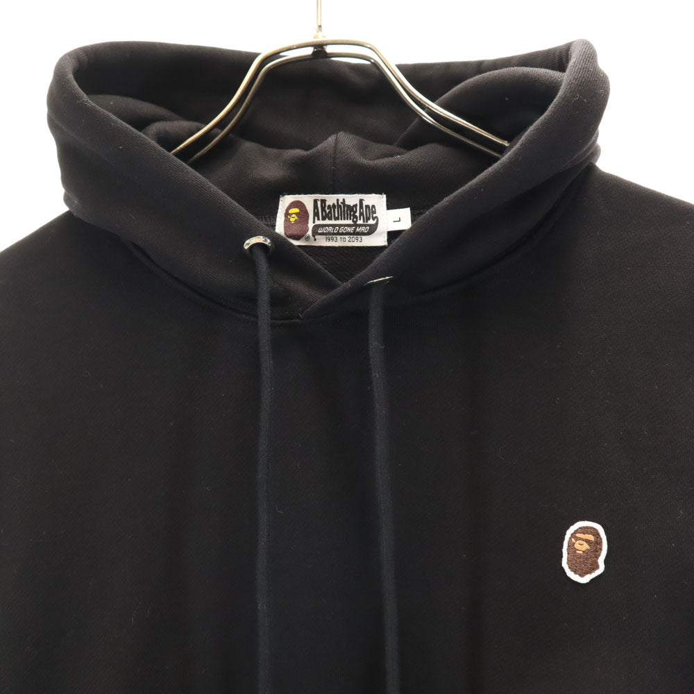 A BATHING APE アベイシングエイプ 日本製 長袖 スウェットパーカー L ブラック メンズ