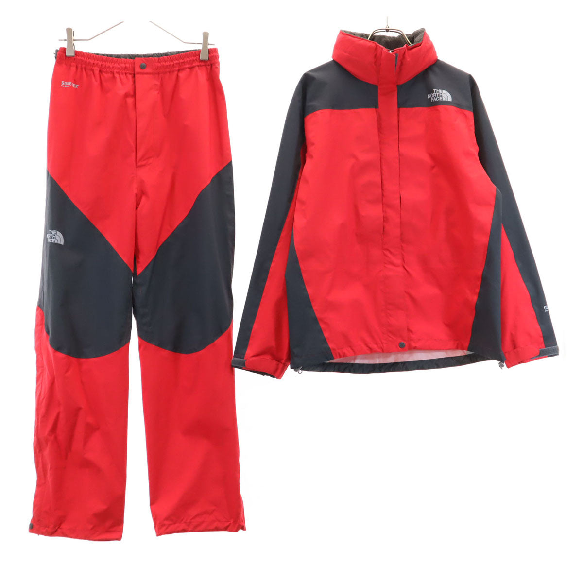THE NORTH FACE ノースフェイス ゴアテックス レインテックス プラズマ ジャケット 上下 セットアップ L レッド NPW10911 アウトドア レディース