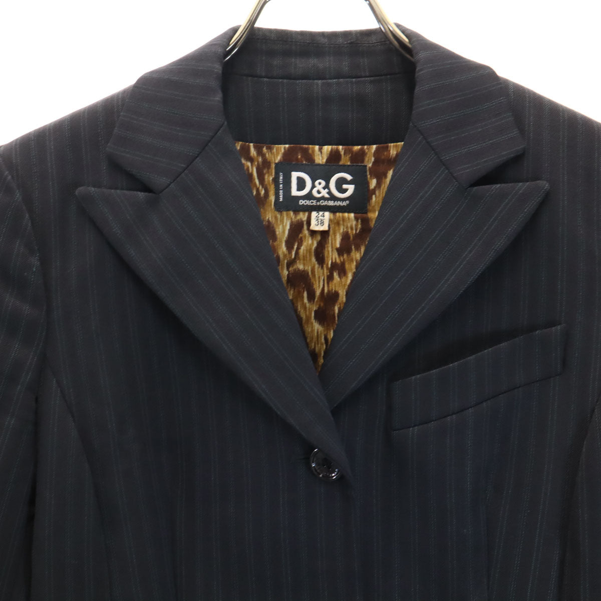 DOLCE&GABBANA ドルチェアンドガッバーナ イタリア製 ストライプ柄 パンツスーツ 上下 セットアップ 24-38 ブラック レディース