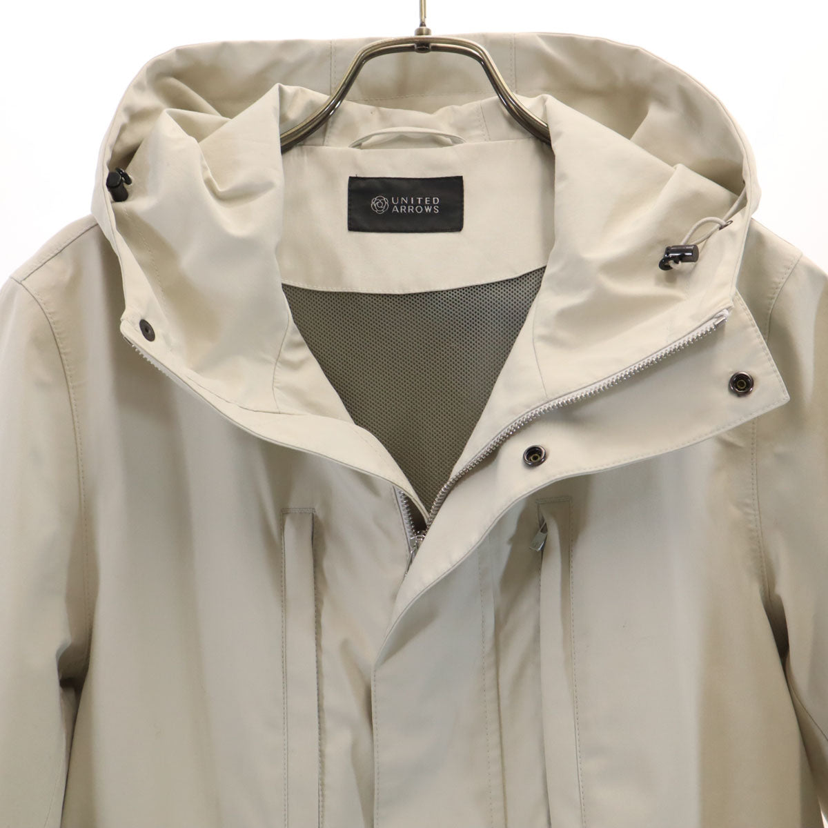 UNITED ARROWS ユナイテッドアローズ フーデッド ジャケット S ベージュ GORE-TEX メンズ
