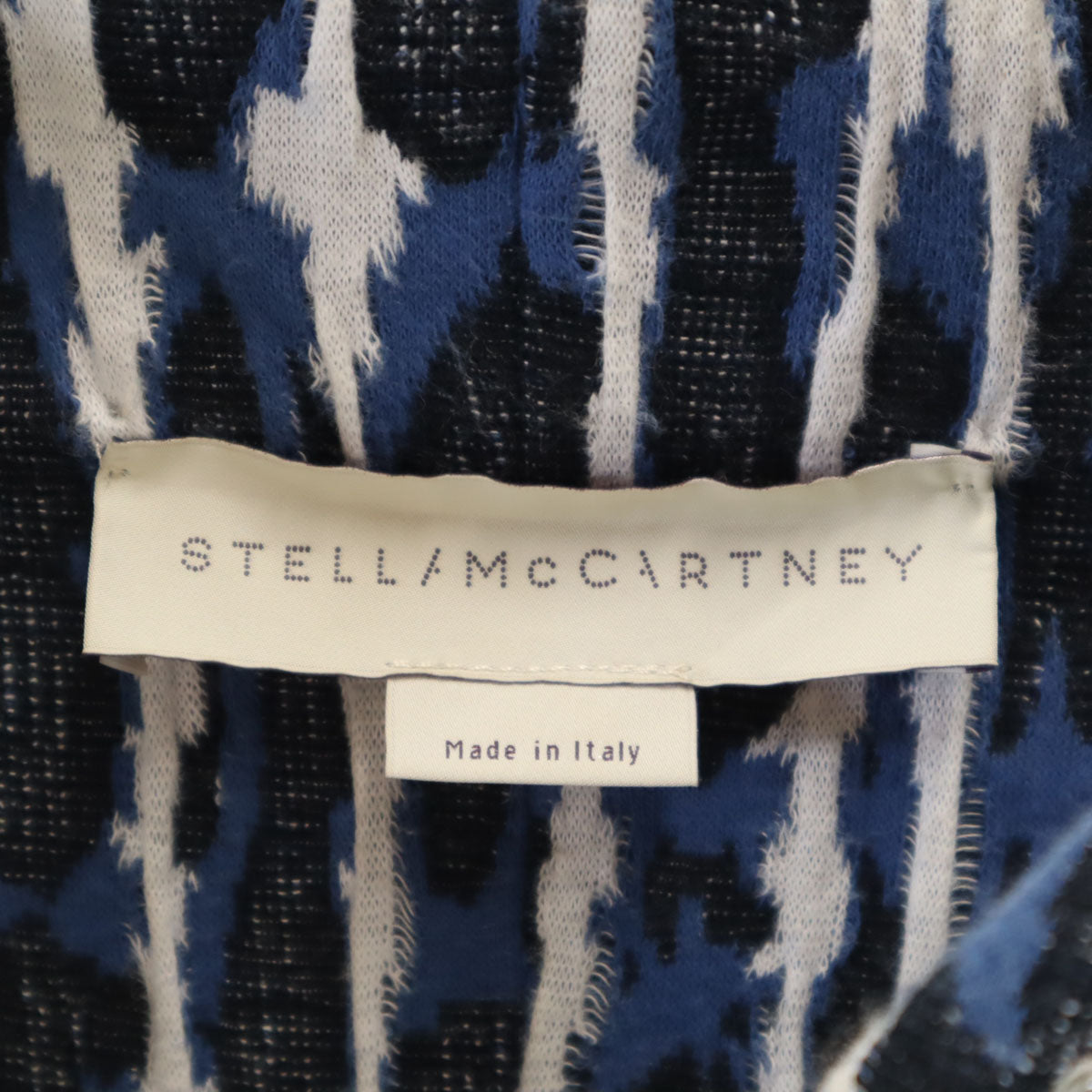 Stella McCartney ステラマッカートニー イタリア製 総柄 長袖 ハーフジップ パーカー 36 ブルー系 プルオーバー レディース