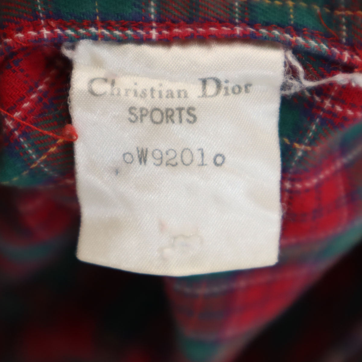 Christian Dior SPORTS クリスチャンディオールスポーツ 90s オールド チェック柄 長袖 シャツ L レッド レディース
