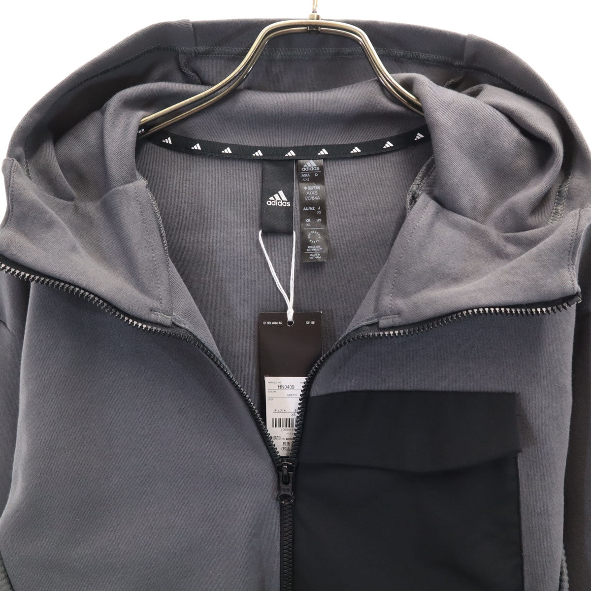 未使用 adidas アディダス トレーニング 長袖 ハーフジップ パーカー XS グレー プルオーバー メンズ