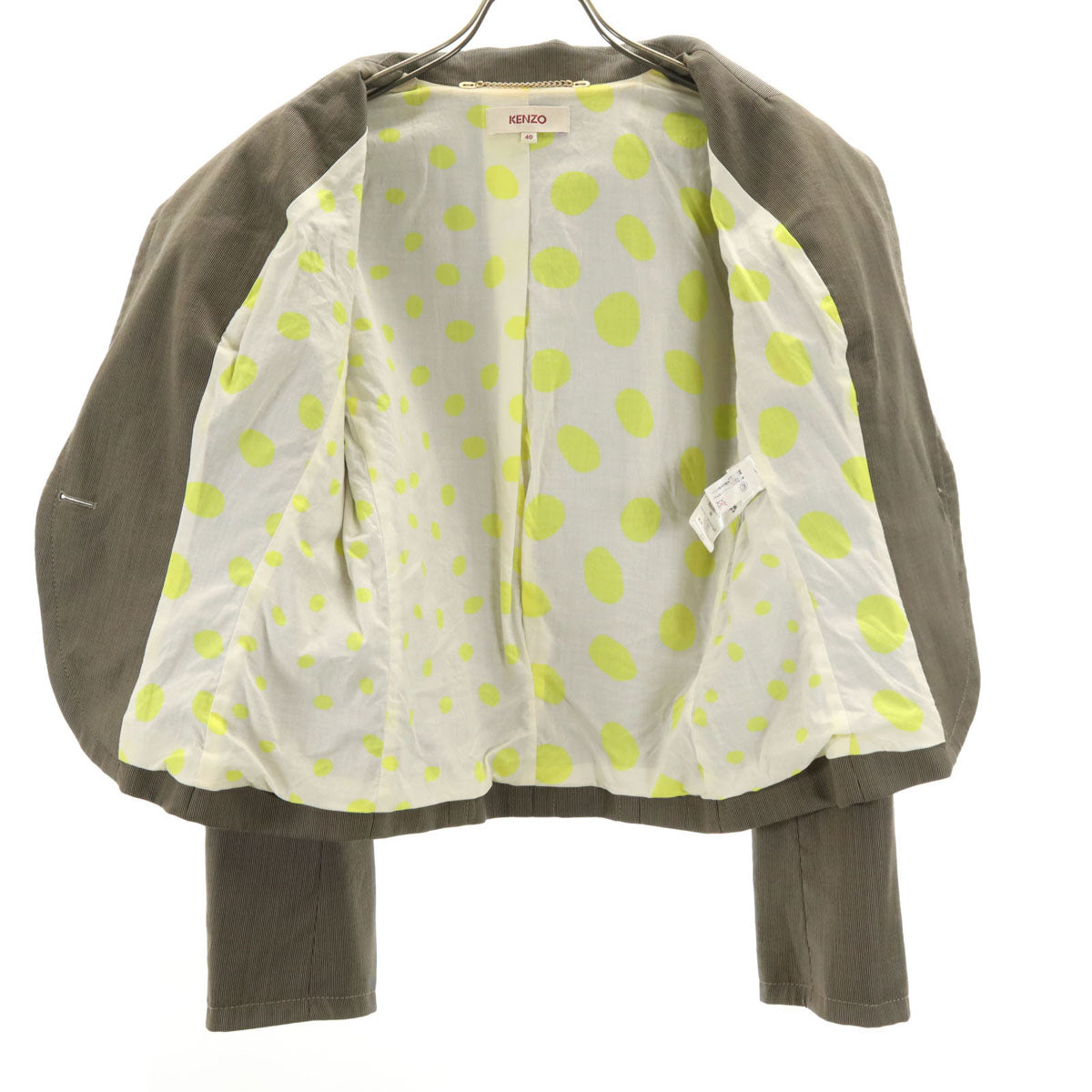 KENZO ケンゾー スロバキア製 ウールブレンド テーラードジャケット 上下 セットアップ 40/38 ベージュ レディース