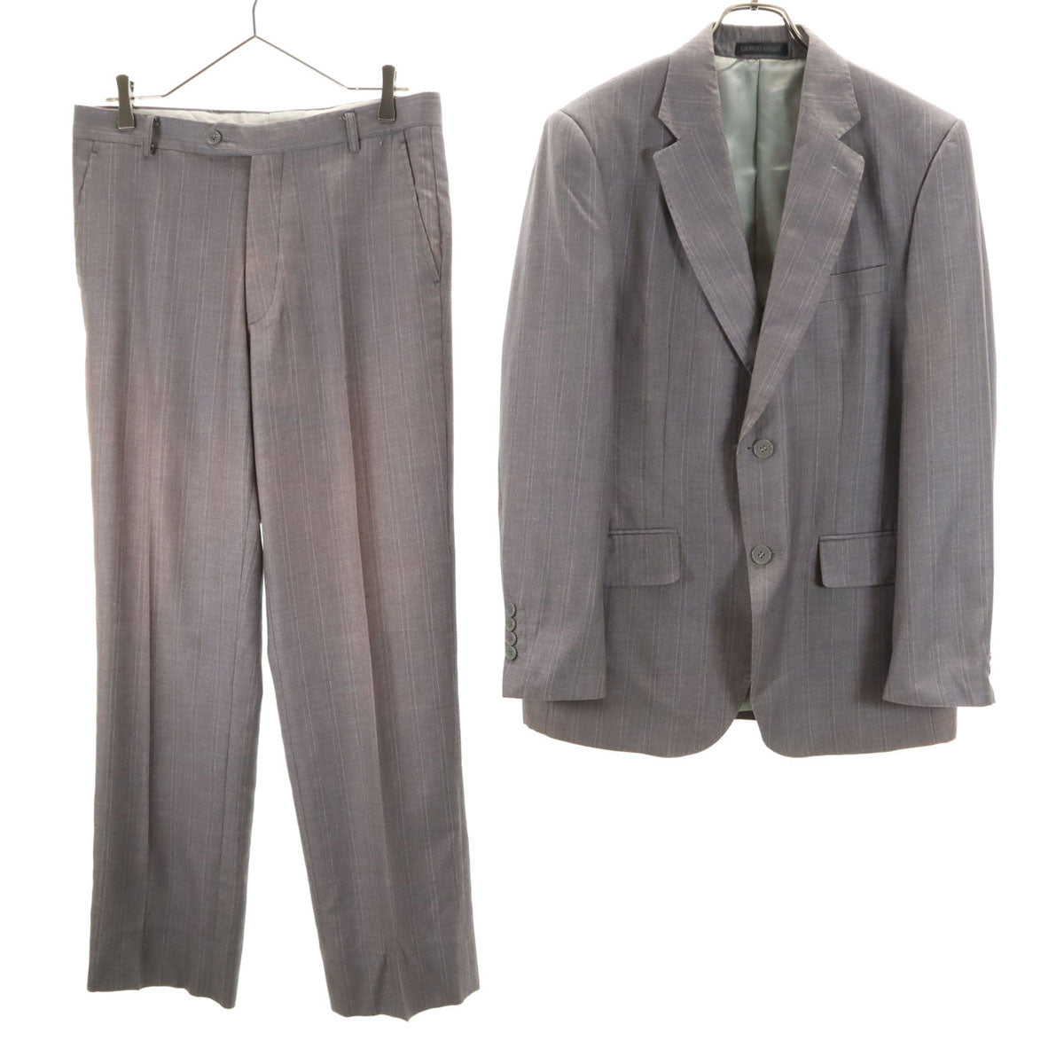 GIORGIO ARMANI ジョルジオアルマーニ 90s オールド スーツ 上下 セットアップ 48/32 グレー メンズ