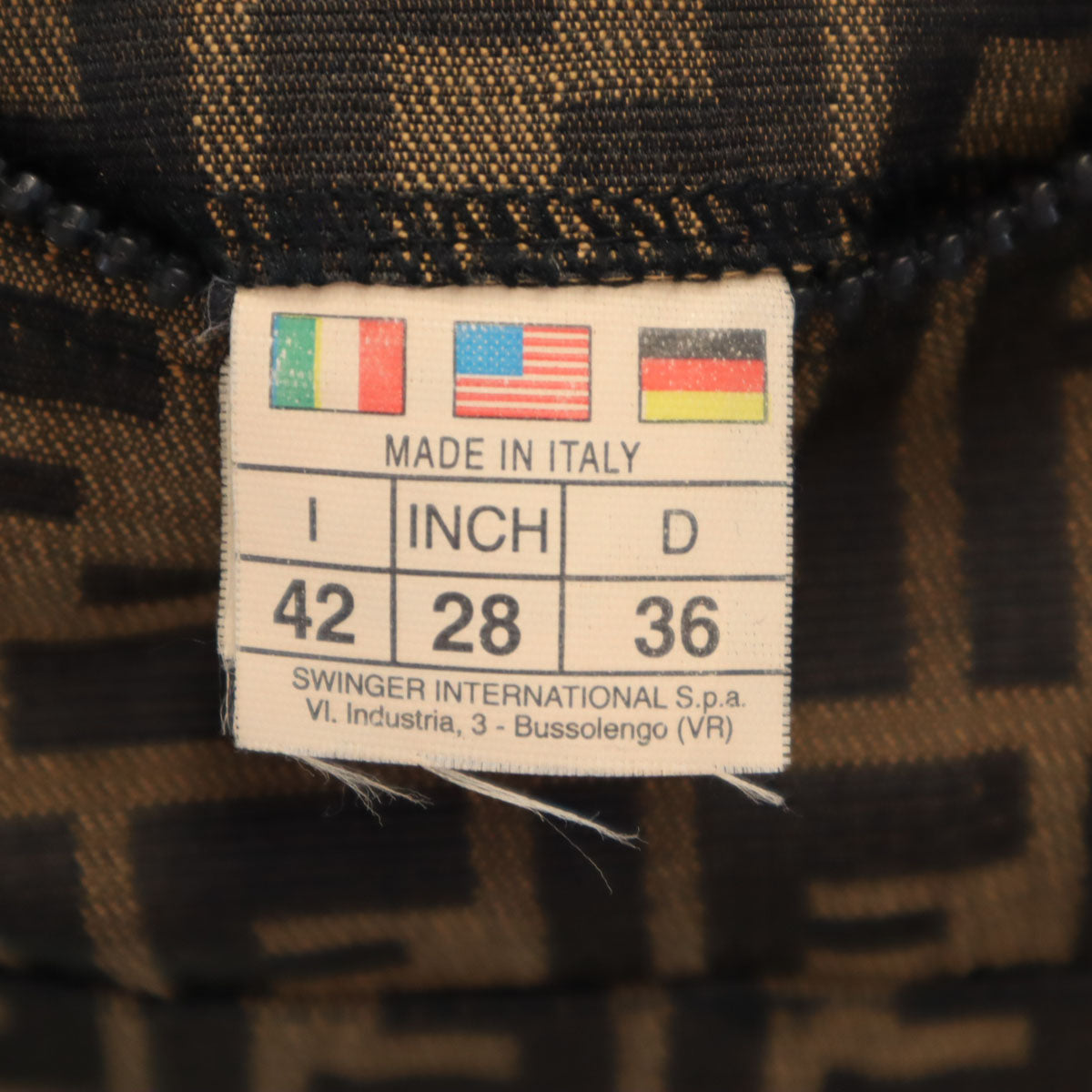 美品 FENDI JEANS フェンディ ジーンズ イタリア製 ズッカ柄 リバーシブル ベスト 42 ブラウン レディース