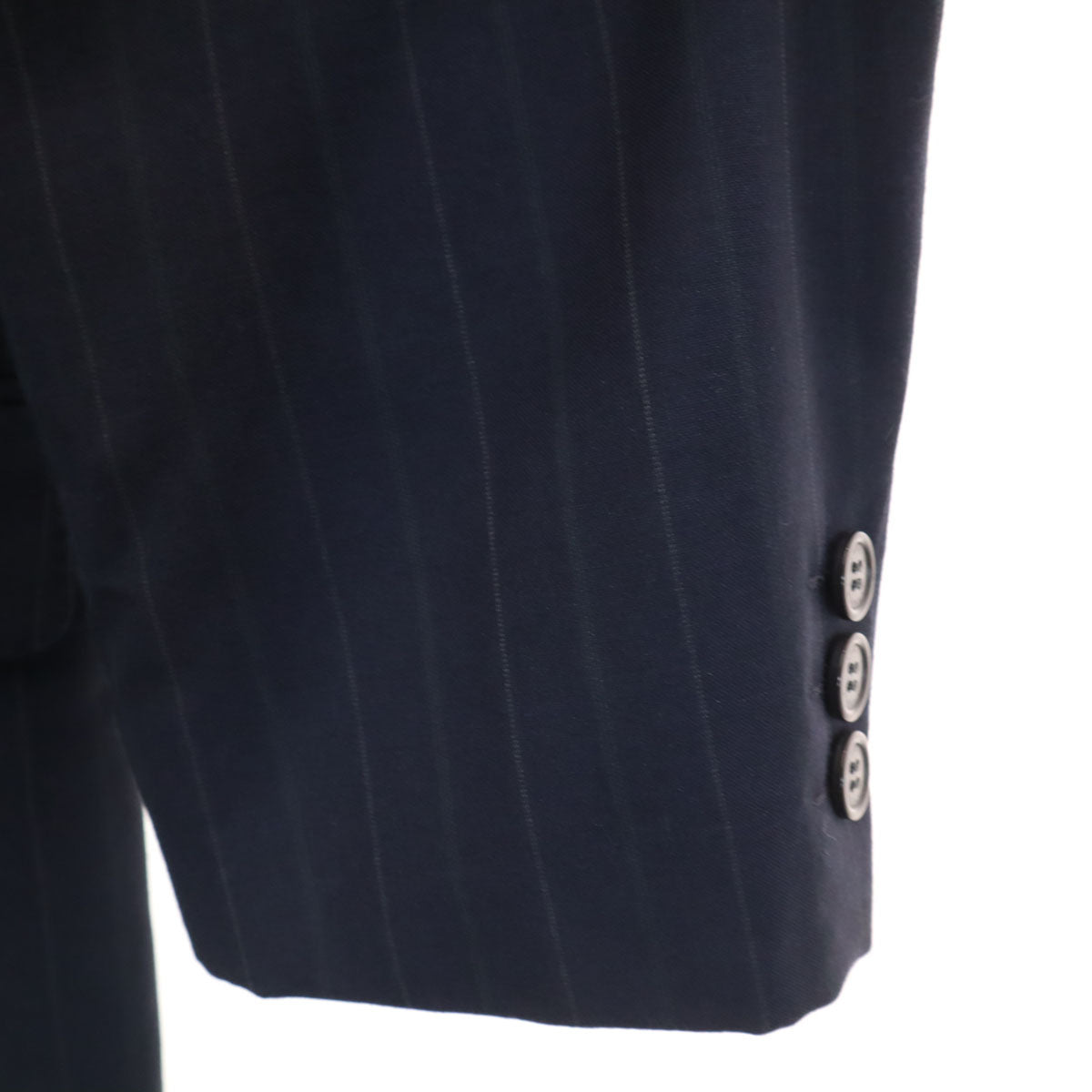 LANVIN ランバン 80s 90s オールド ストライプ柄 テーラードジャケット 48 ネイビー ブレザー メンズ