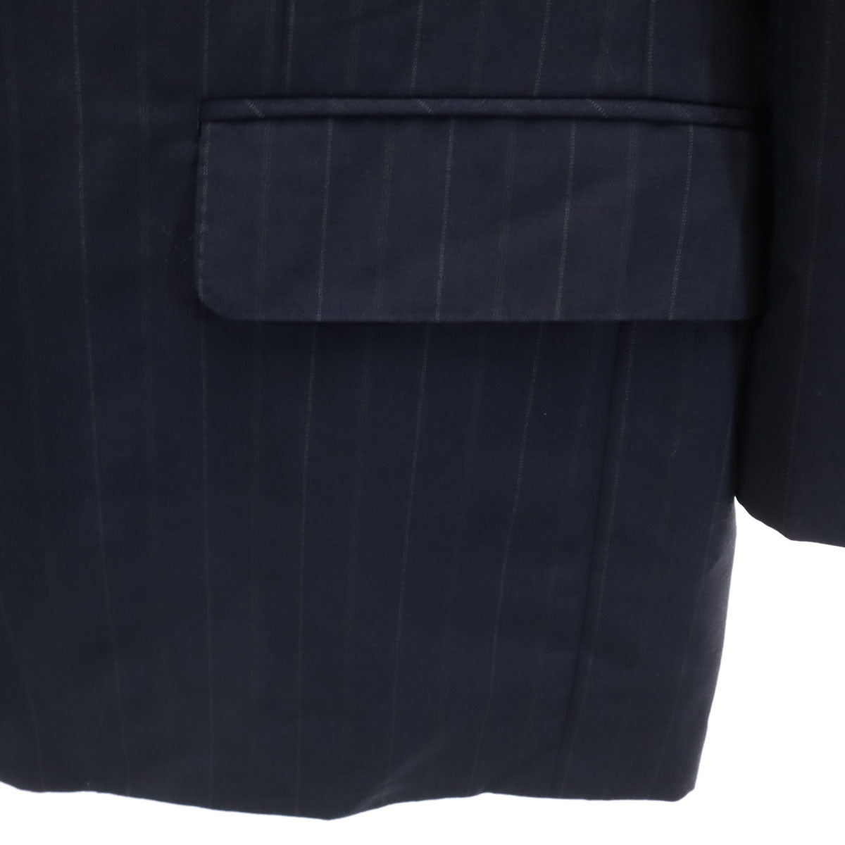 LANVIN ランバン 80s 90s オールド ストライプ柄 テーラードジャケット 48 ネイビー ブレザー メンズ