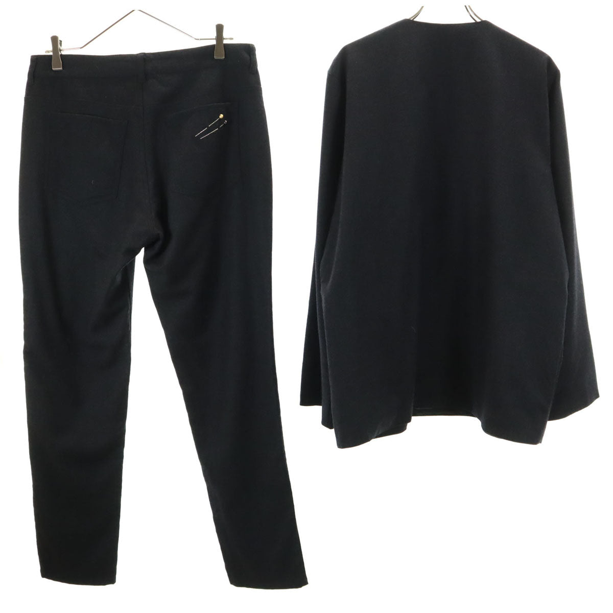 JEAN-PAUL GAULTIER ジャンポールゴルチエ ウールジャケット 上下 セットアップ 42 ブラック レディース