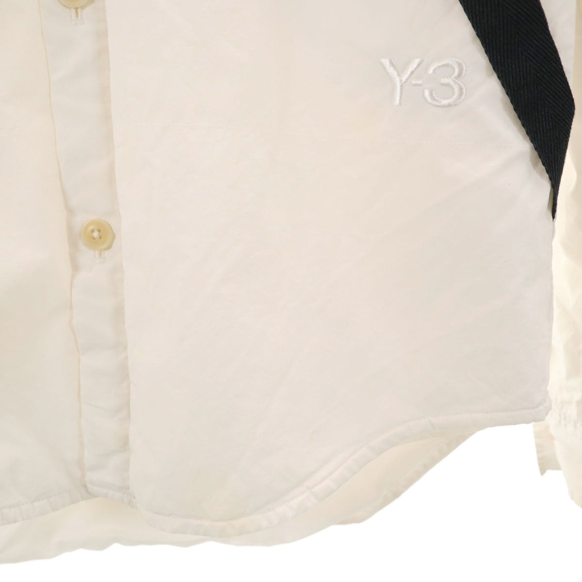 Y-3 ワイスリー 長袖 中綿 シャツ S ホワイト ヨウジヤマモト メンズ