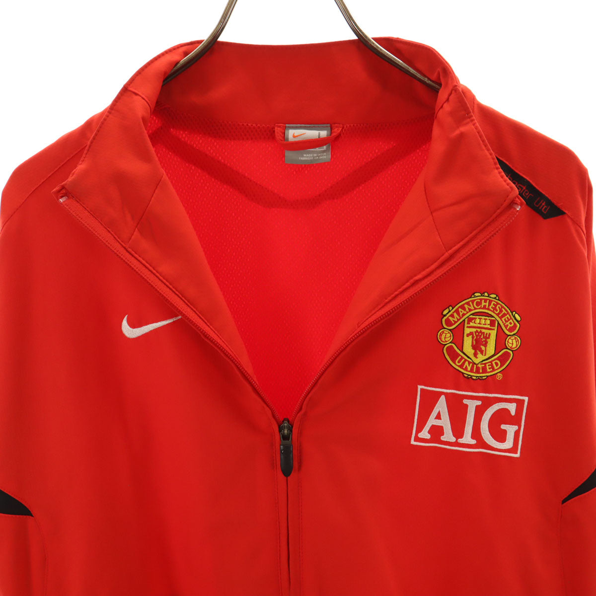 NIKE ナイキ サッカー ジップジャケット L レッド マンチェスターユナイテッド 裏メッシュ メンズ