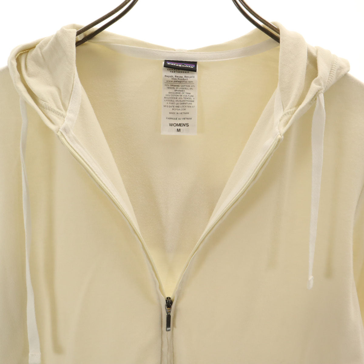 patagonia パタゴニア 長袖 ジップパーカー M アイボリー 53705F A14アウトドア レディース