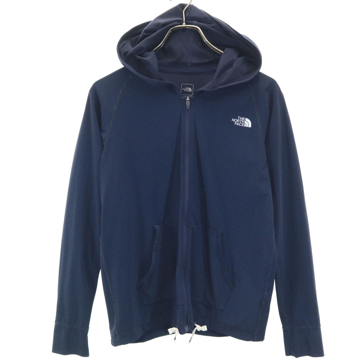 THE NORTH FACE ノースフェイス ドット柄 長袖 ジップパーカー M ネイビー NTW11543 アウトドア 水玉 レディース