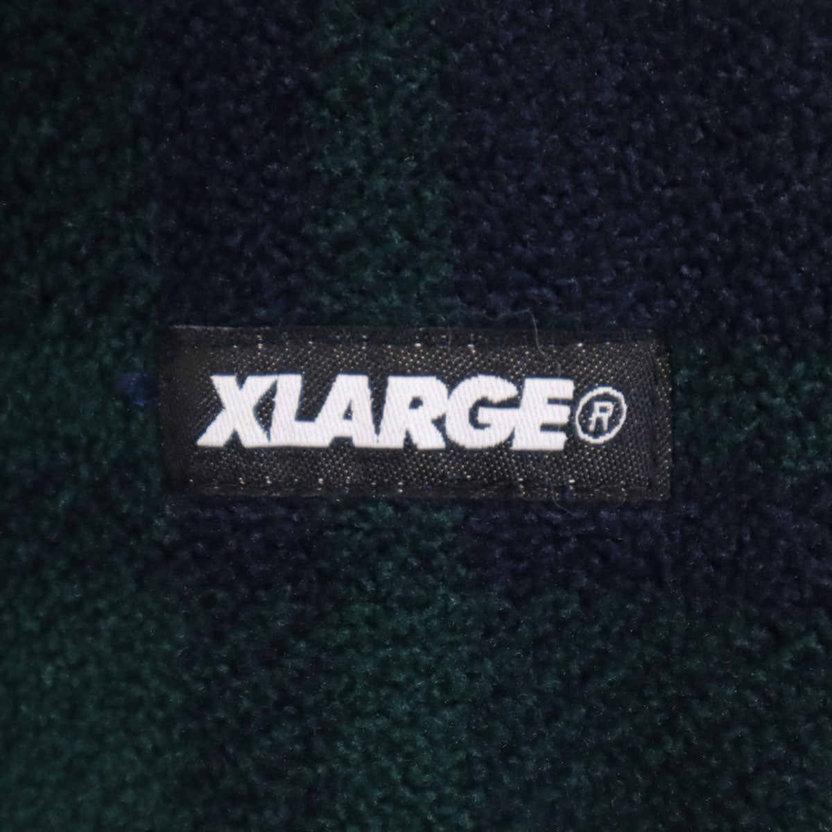 XLARGE エクストララージ チェック柄 フリースジャケット L 深緑 メンズ