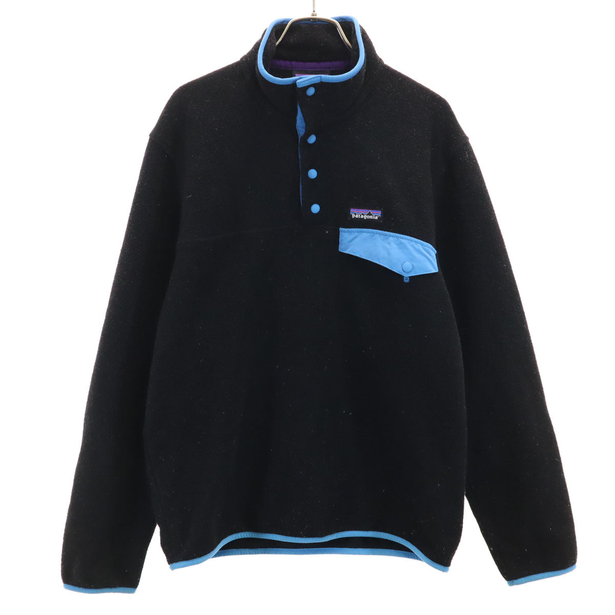 patagonia パタゴニア ライトウェイト シンチラスナップT フリースジャケット S ブラック 25551FA22 アウトドア プルオーバー メンズ