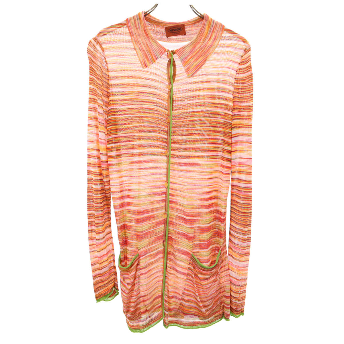 Missoni ミッソーニ イタリア製 ボーター柄 長袖 カーディガン 40 レディース