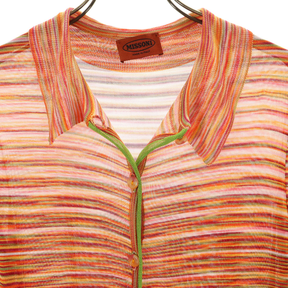 Missoni ミッソーニ イタリア製 ボーター柄 長袖 カーディガン 40 レディース