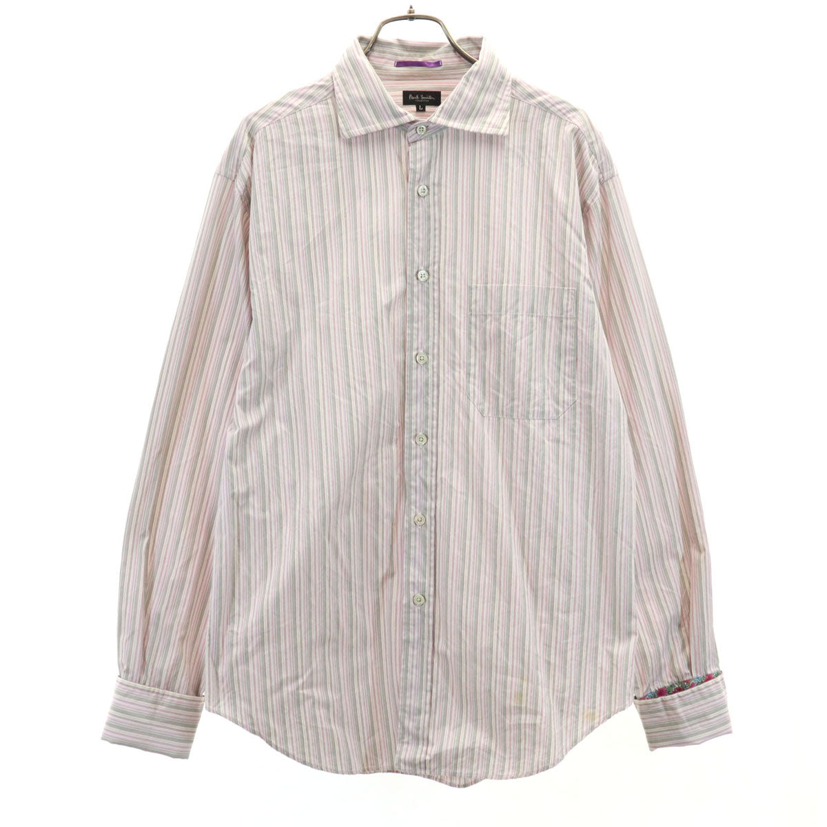 PAUL SMITH COLLECTION ポールスミスコレクション 日本製 ストライプ柄 長袖 コットンシャツ L マルチ メンズ