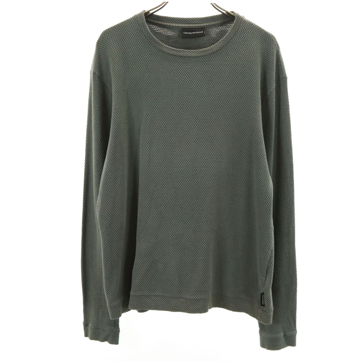 Emporio Armani エンポリオアルマーニ ポルトガル製 長袖 サーマル地 カットソー M カーキ メンズ