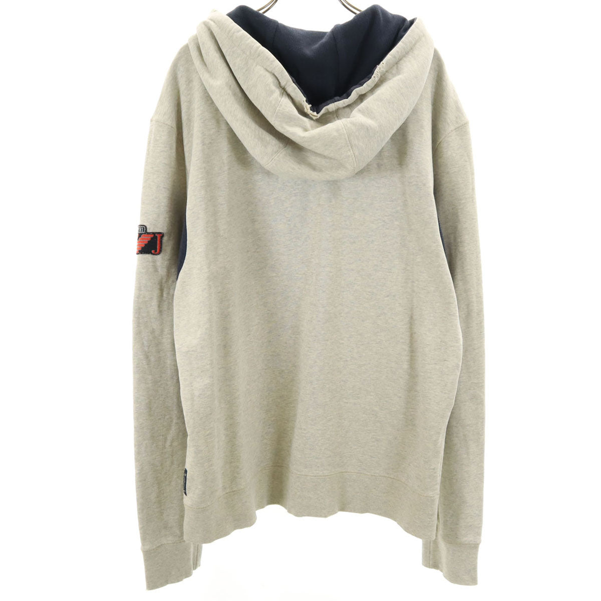 ARMANI JEANS アルマーニジーンズ 長袖 ダメージ加工 パーカー XL グレー メンズ