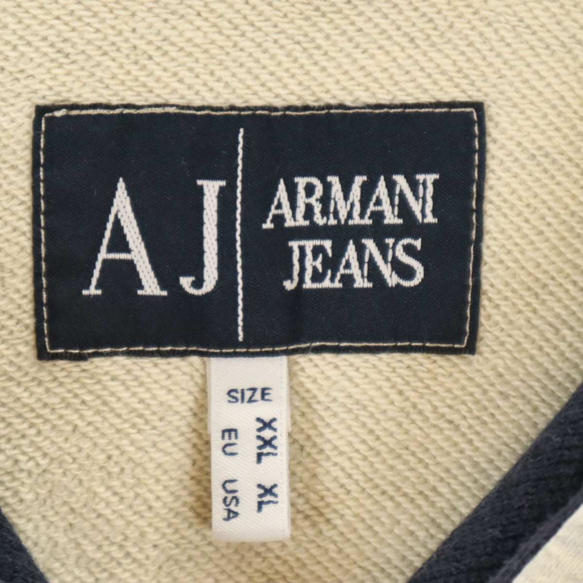 ARMANI JEANS アルマーニジーンズ 長袖 ダメージ加工 パーカー XL グレー メンズ