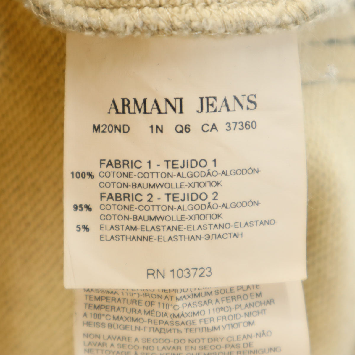 ARMANI JEANS アルマーニジーンズ 長袖 ダメージ加工 パーカー XL グレー メンズ