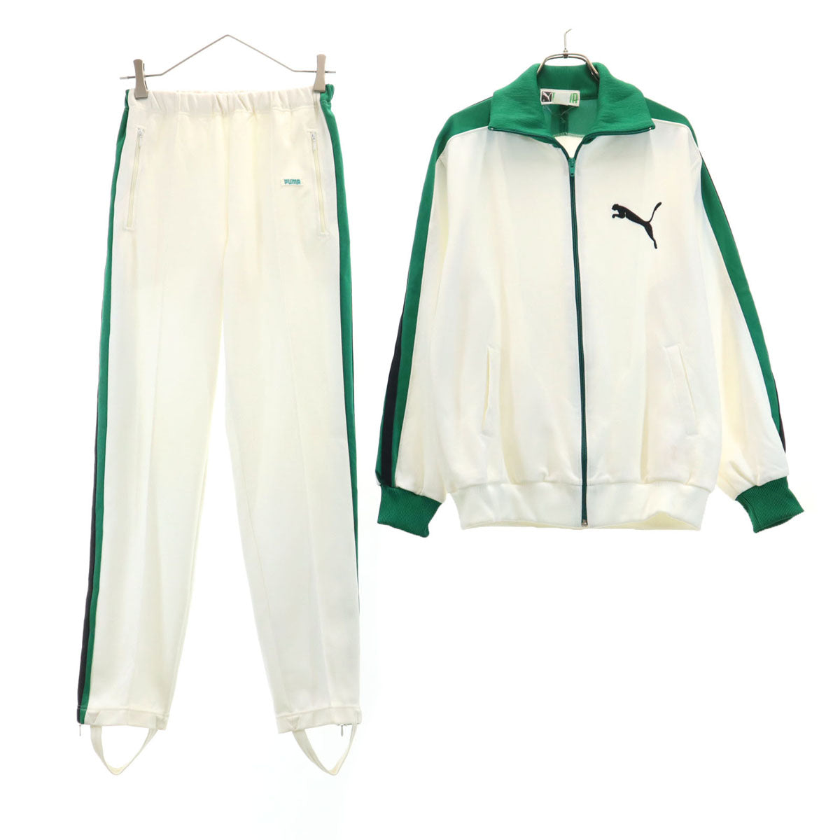 PUMA プーマ 90s オールド トレーニング トラックジャケット 上下 セットアップ O/不明 グリーン系 ジャージ ヒットユニオン メンズ