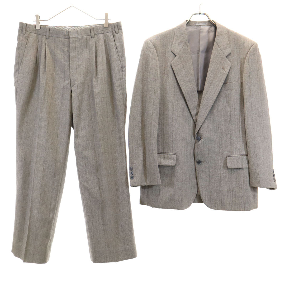 Pierre Cardin ピエールカルダン 80s 90s オールド スーツ 上下 セットアップ 96AB5 グレー メンズ