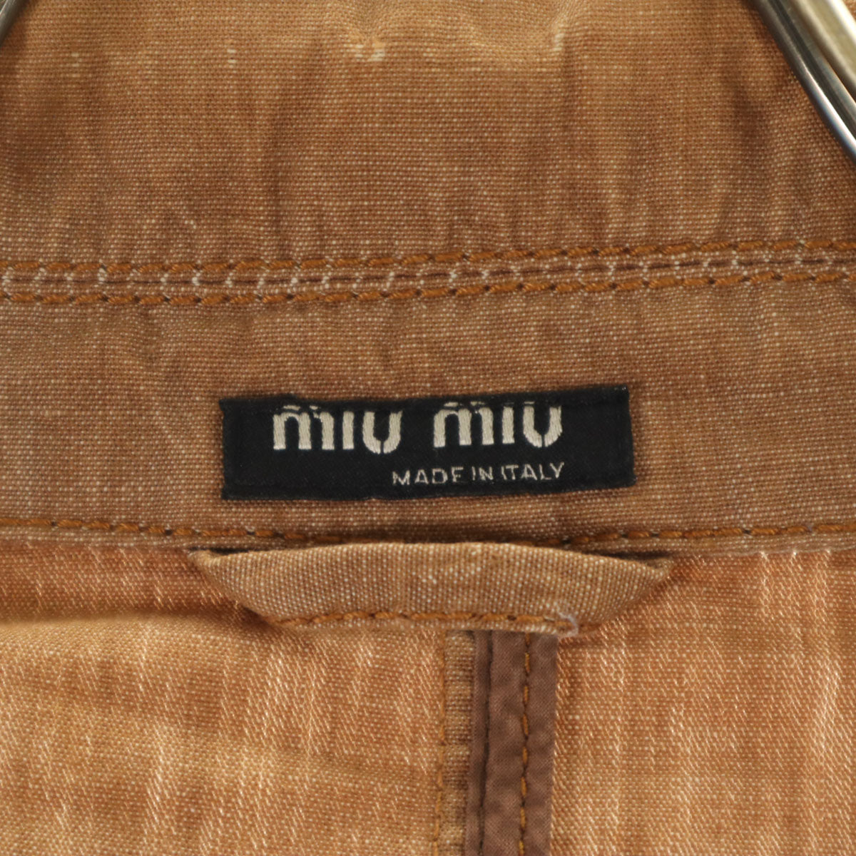 MIUMIU ミュウミュウ イタリア製 テーラードジャケット 46 ベージュ メンズ