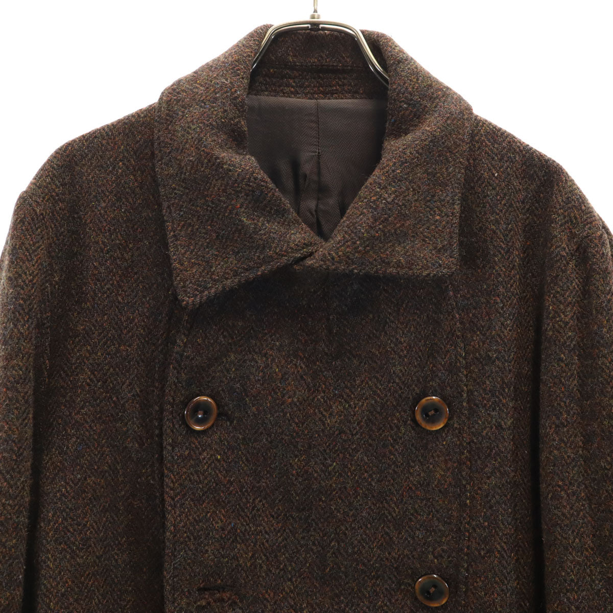 mean ミーン 日本製 ハリスツイード ピーコート 2 ブラウン Harris Tweed Pコート メンズ