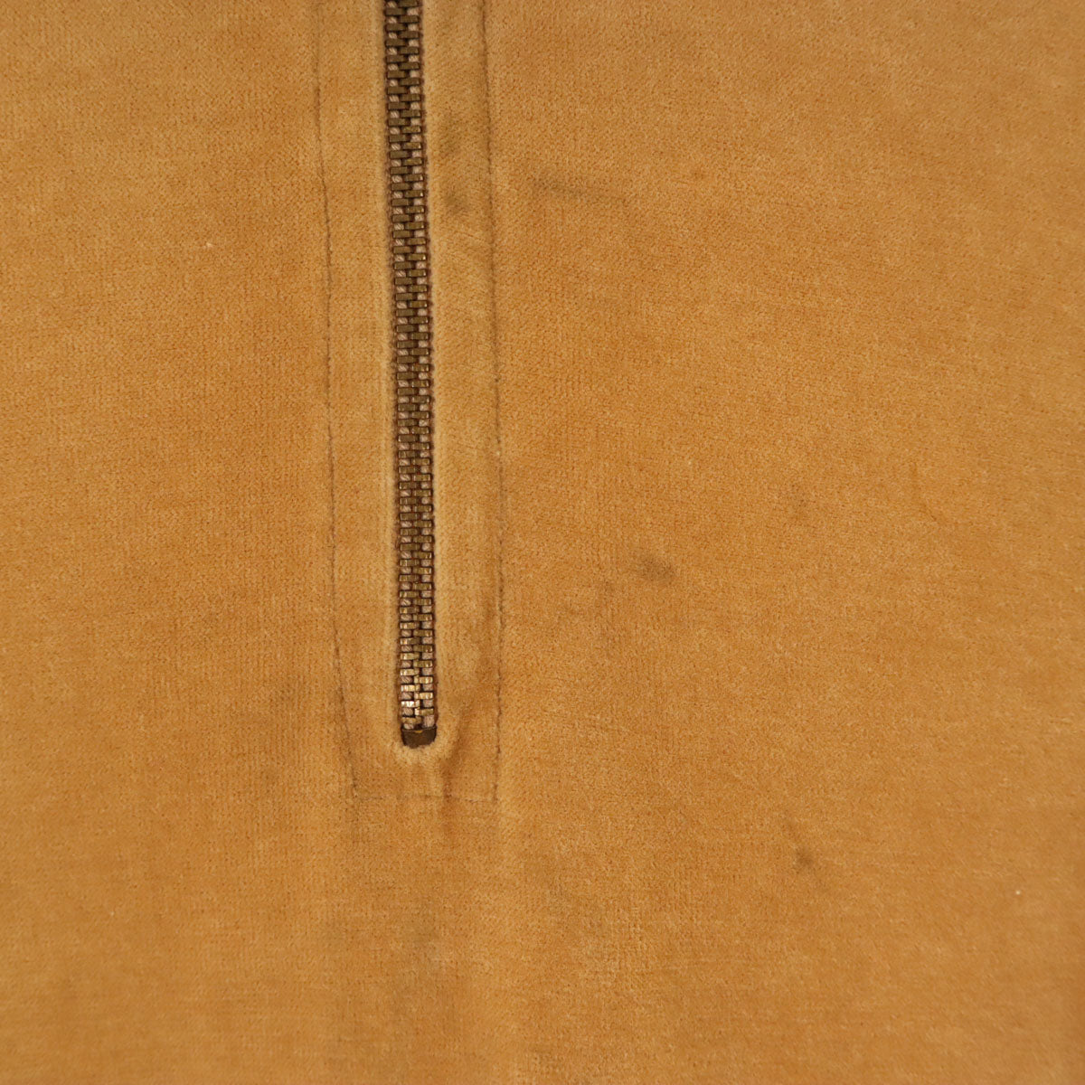 FENDI フェンディ 90s イタリア製 オールド バックプリント 長袖 ハーフジップ ベロア ポロシャツ 40 ブラウン メンズ