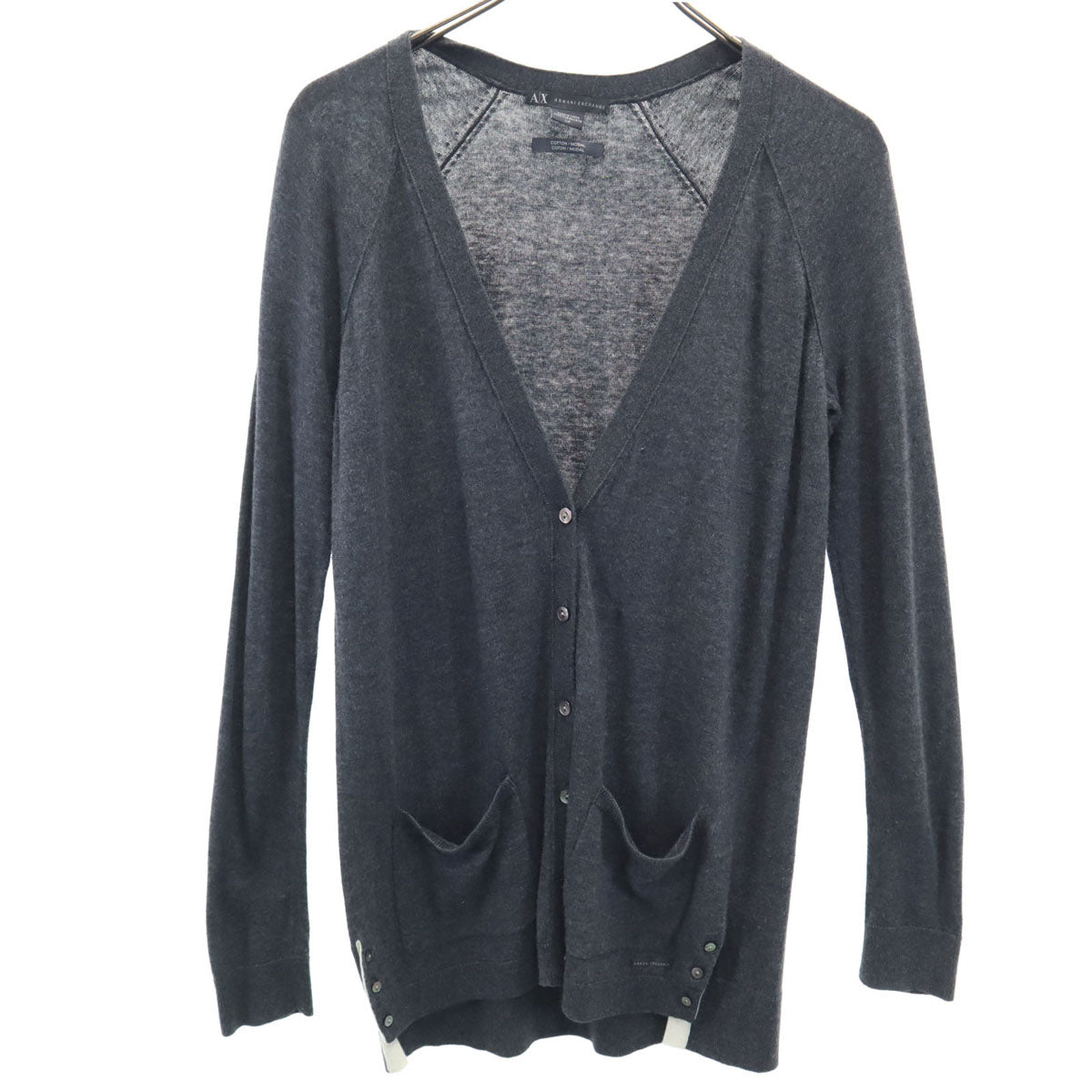 ARMANI EXCHANGE アルマーニエクスチェンジ 長袖 カーディガン S/P グレー ニット レディース