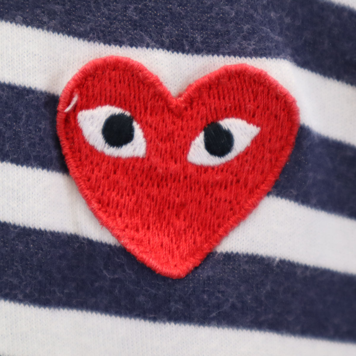 PLAY COMME des GARCONS プレイコムデギャルソン 日本製 ボーダー柄 長袖 Tシャツ M ネイビー ロンT レディース