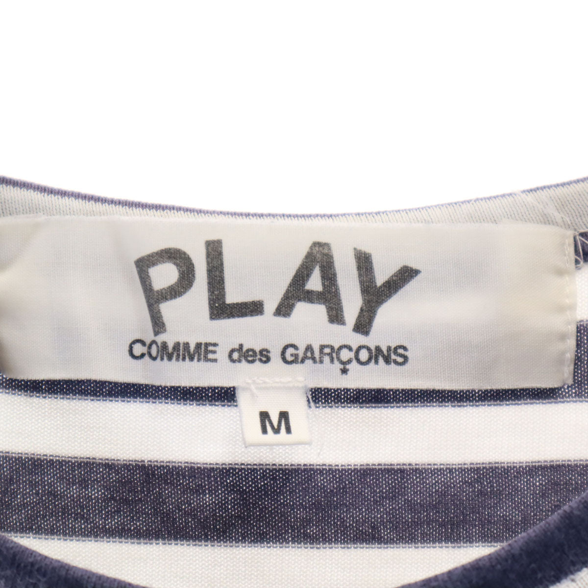 PLAY COMME des GARCONS プレイコムデギャルソン 日本製 ボーダー柄 長袖 Tシャツ M ネイビー ロンT レディース