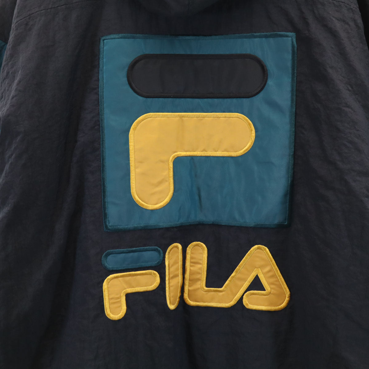 FILA フィラ 90s オールド バックロゴ 中綿ジャケット XL ブラック メンズ