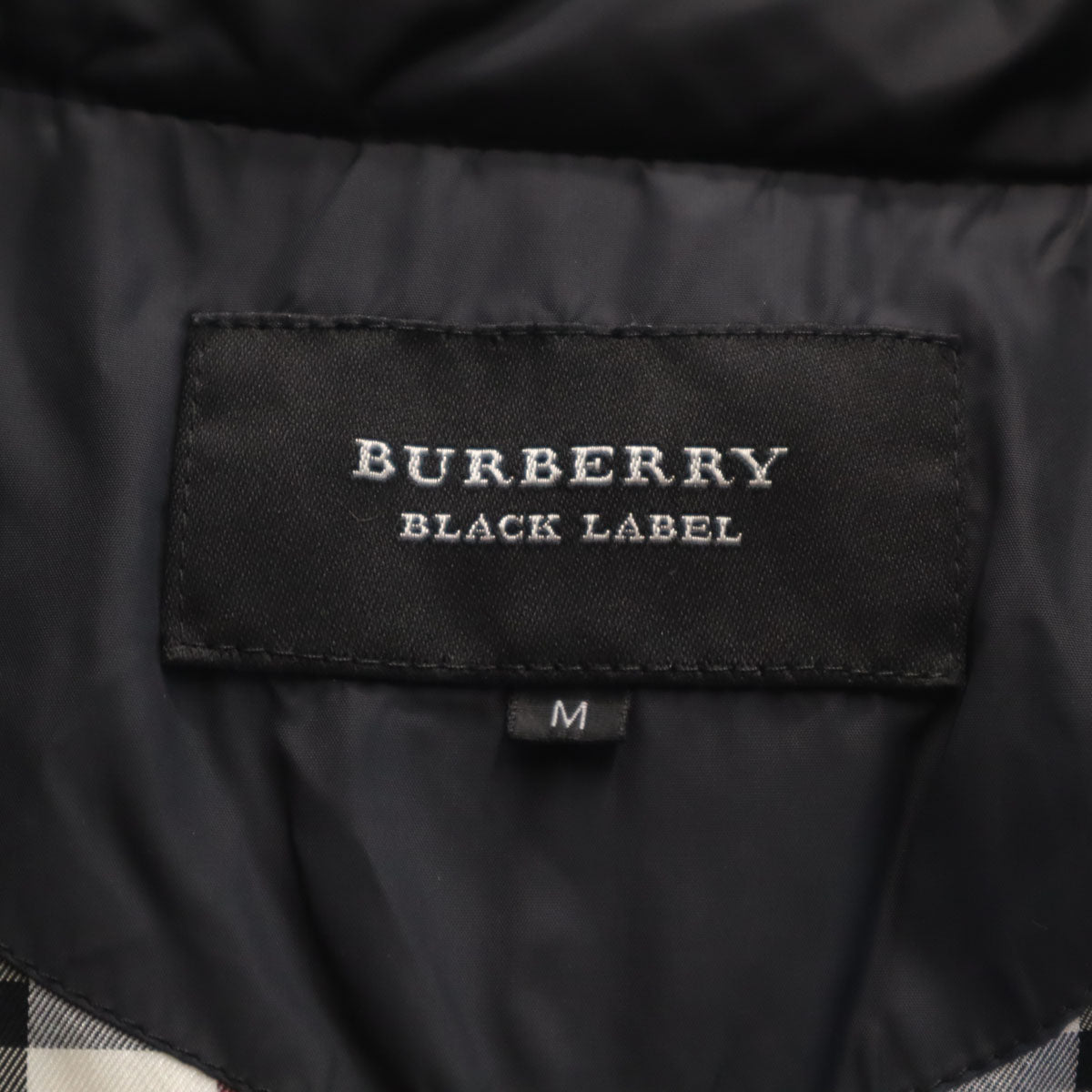 BURBERRY BLACK LABEL バーバリーブラックレーベル ダウンジャケット M ブラック 三陽商会 シルバーフォックスファー付き メンズ