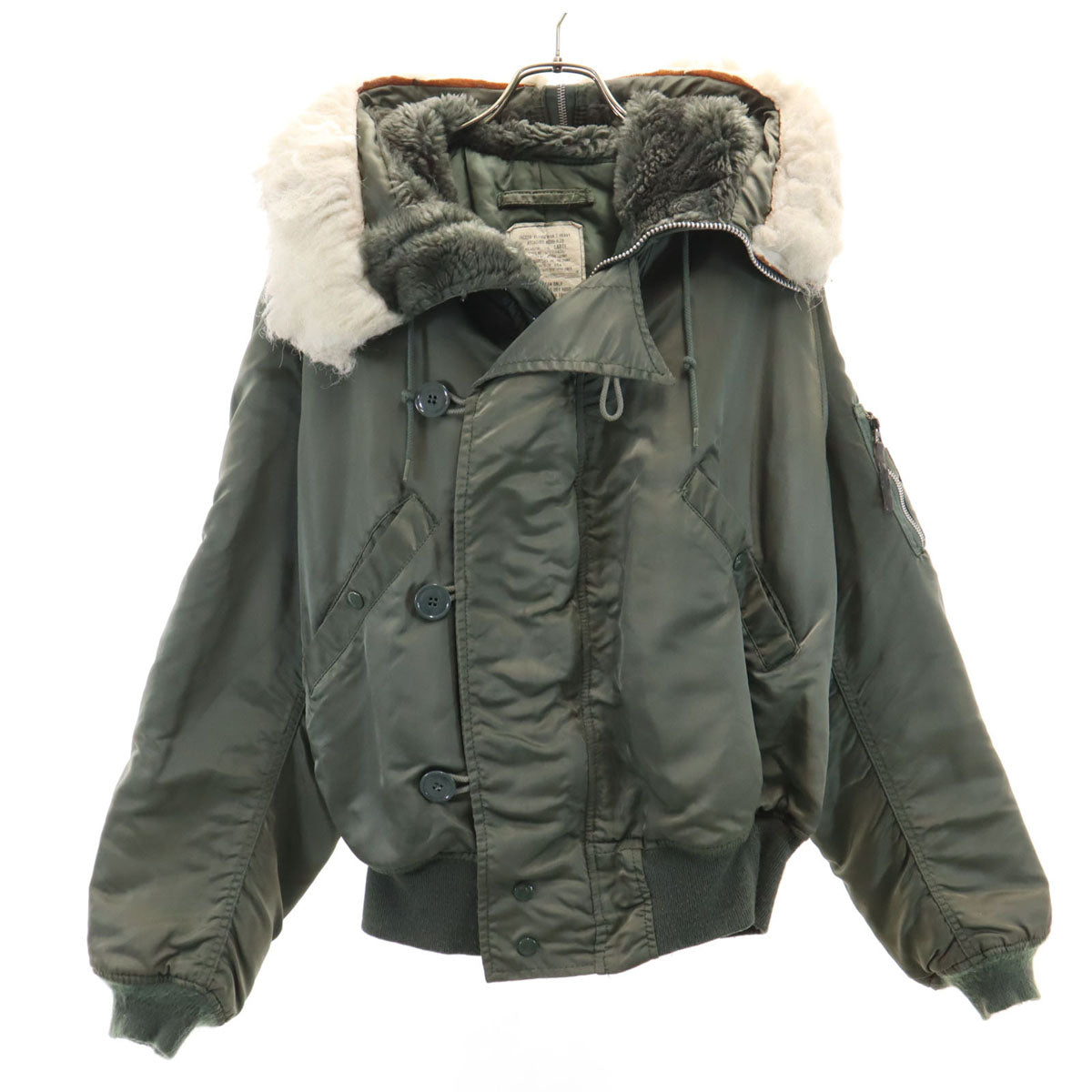 ALPHA アルファ 80s 90s USA製 民生品 USAF ヴィンテージ N-2B フライトジャケット L オリーブ系 中綿 ミリタリー メンズ