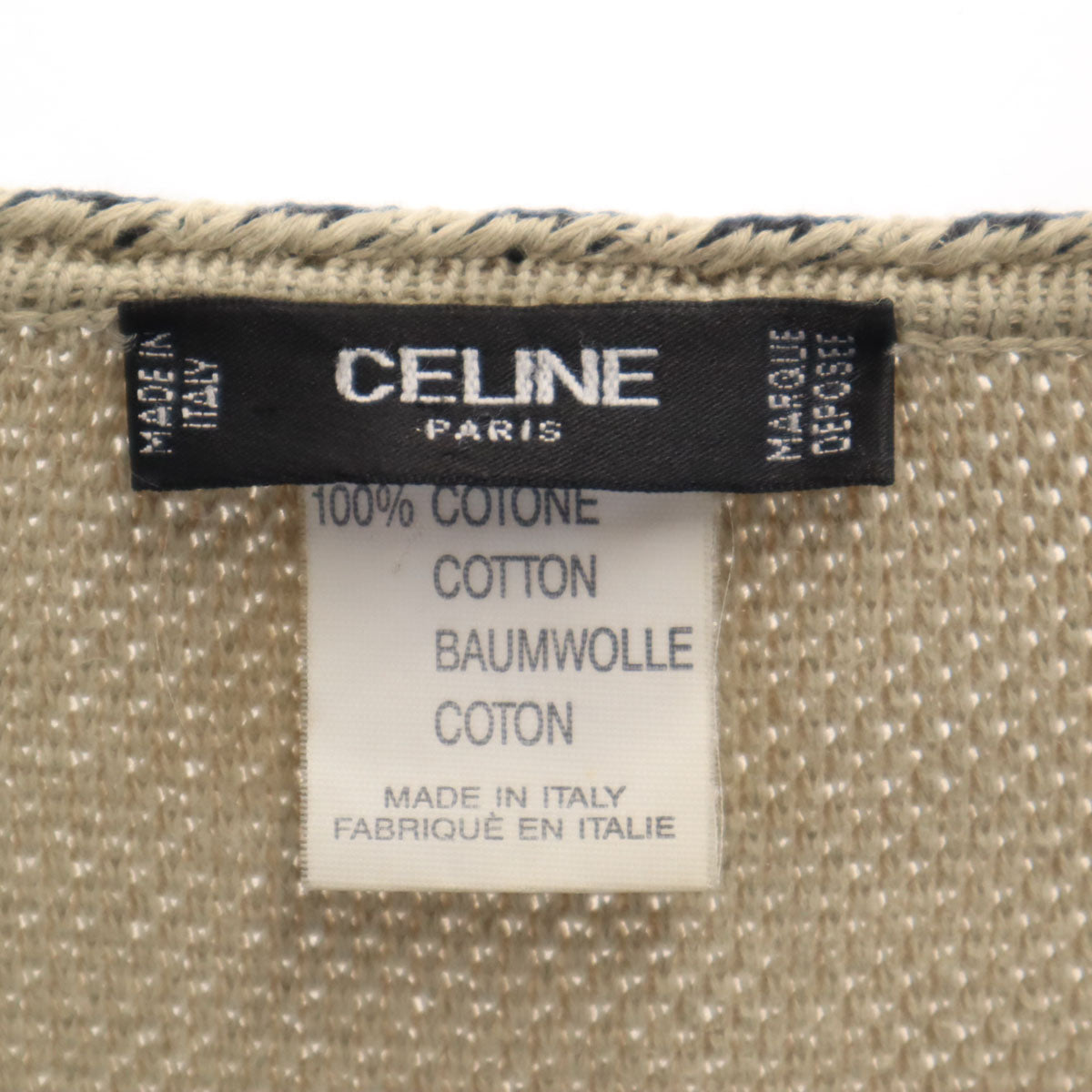 CELINE セリーヌ イタリア製 長袖 ニットカーディガン XL ベージュ レディース