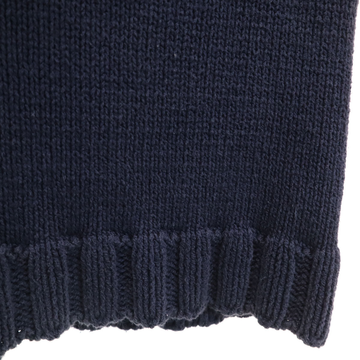 DRIES VAN NOTEN ドリスヴァンノッテン UK製 長袖 スキッパーカラー ニット M ネイビー セーター レディース
