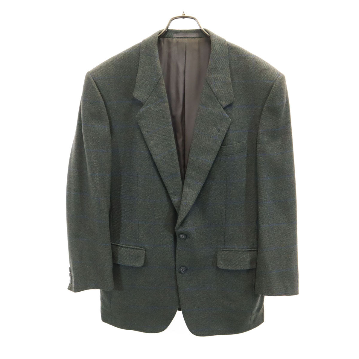 Christian Dior MONSIEUR クリスチャンディオール ムッシュ 90s オールド チェック柄 テーラードジャケット 93-80-170 オリーブ系 メンズ