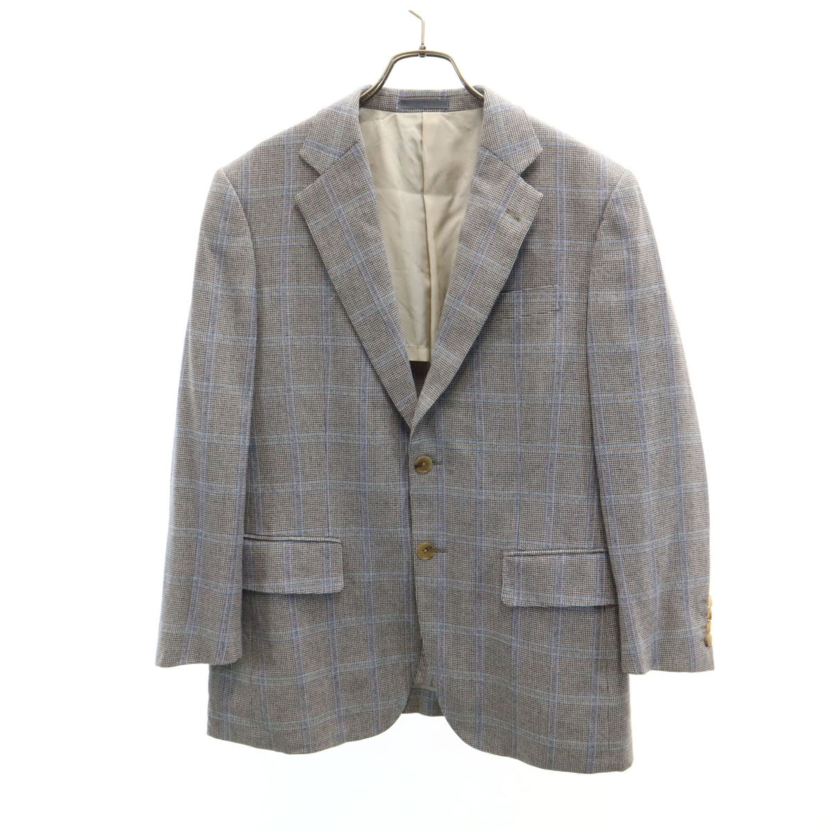 BURBERRY LONDON バーバリーロンドン 日本製 チェック柄 テーラードジャケット AB3 グレー 三陽商会 メンズ