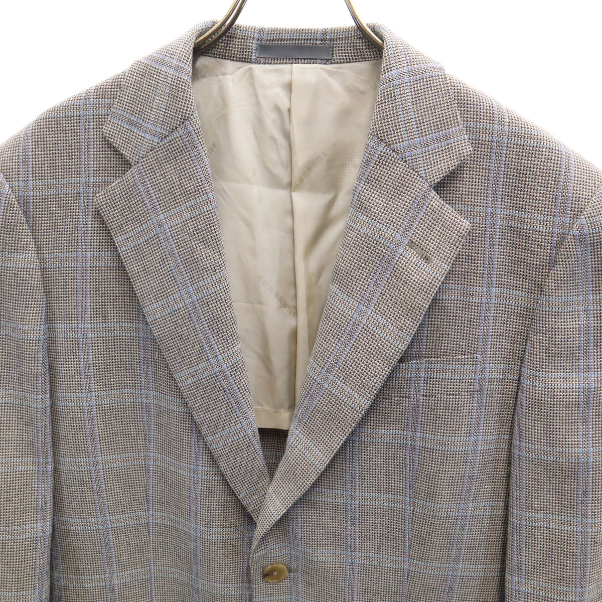 BURBERRY LONDON バーバリーロンドン 日本製 チェック柄 テーラードジャケット AB3 グレー 三陽商会 メンズ