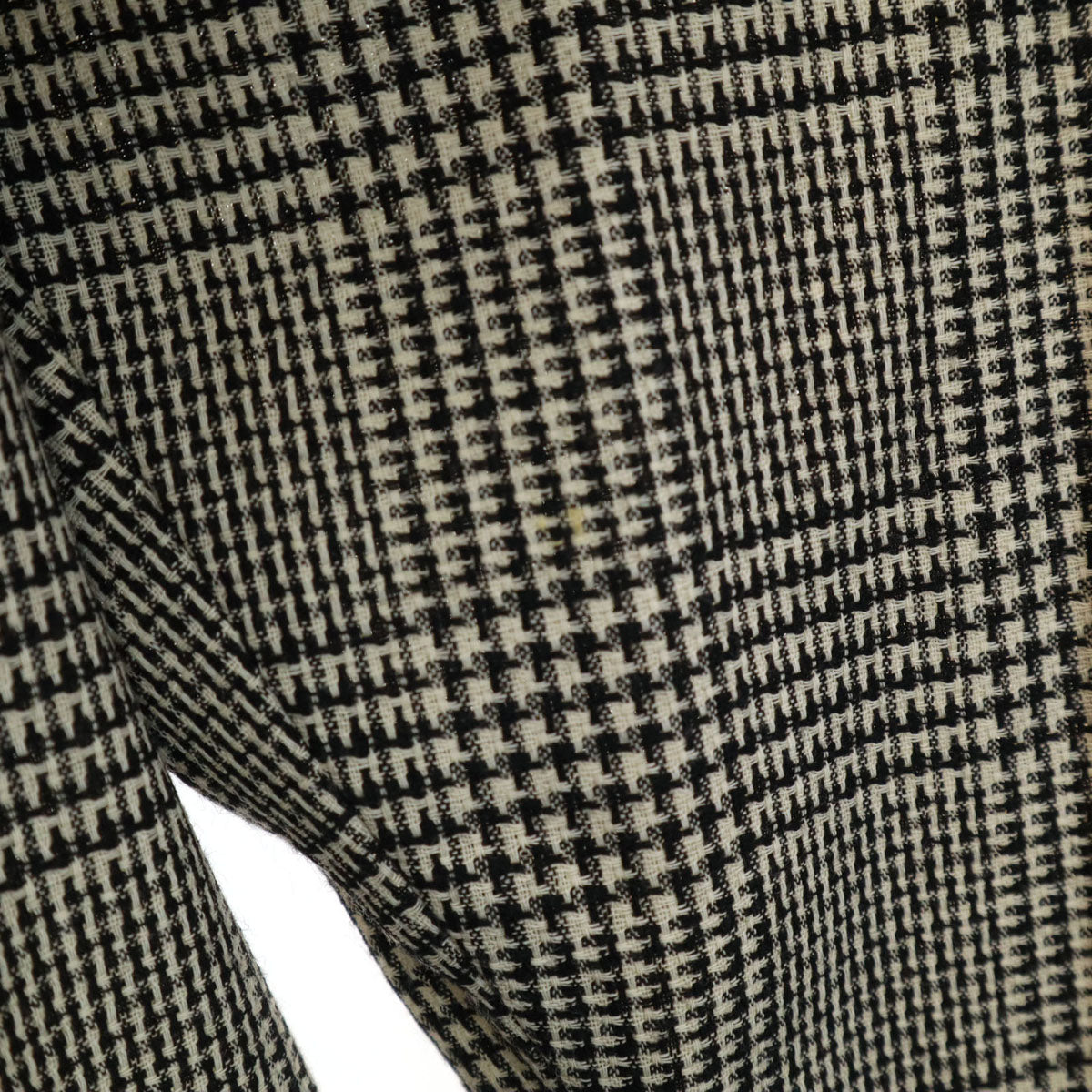 YVES SAINT LAURENT イヴサンローラン 80s 90s オールド グレンチェック柄 長袖 ブラウス 上下 セットアップ M ベージュ レディース