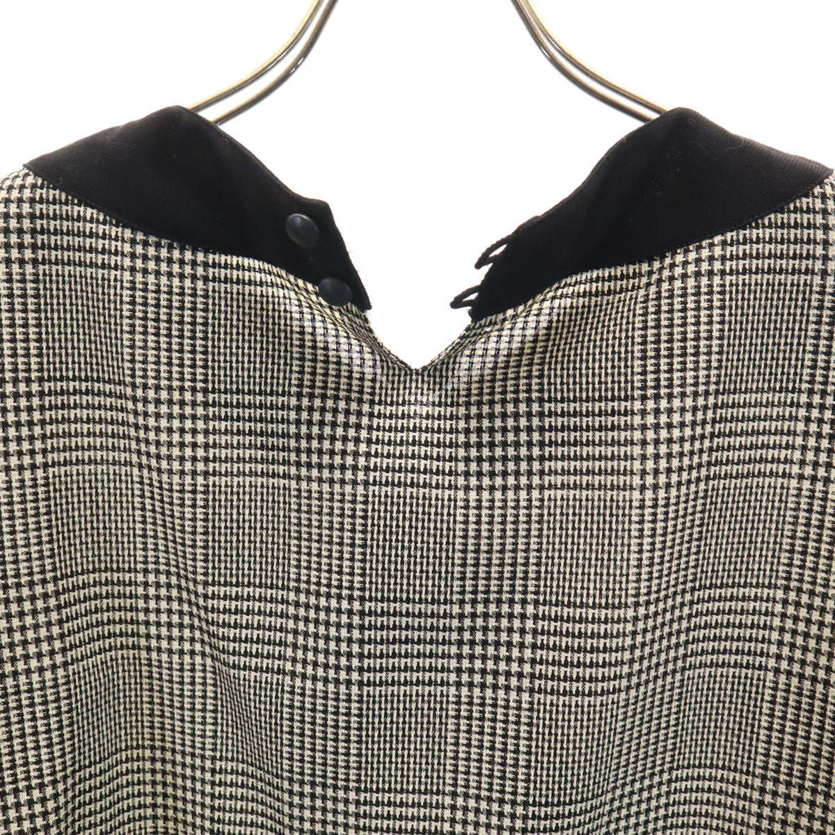 YVES SAINT LAURENT イヴサンローラン 80s 90s オールド グレンチェック柄 長袖 ブラウス 上下 セットアップ M ベージュ レディース