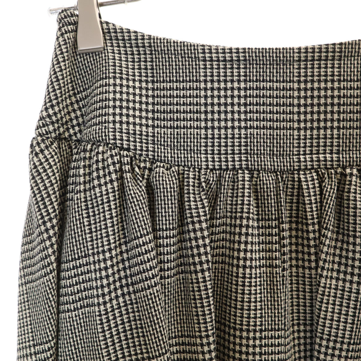 YVES SAINT LAURENT イヴサンローラン 80s 90s オールド グレンチェック柄 長袖 ブラウス 上下 セットアップ M ベージュ レディース