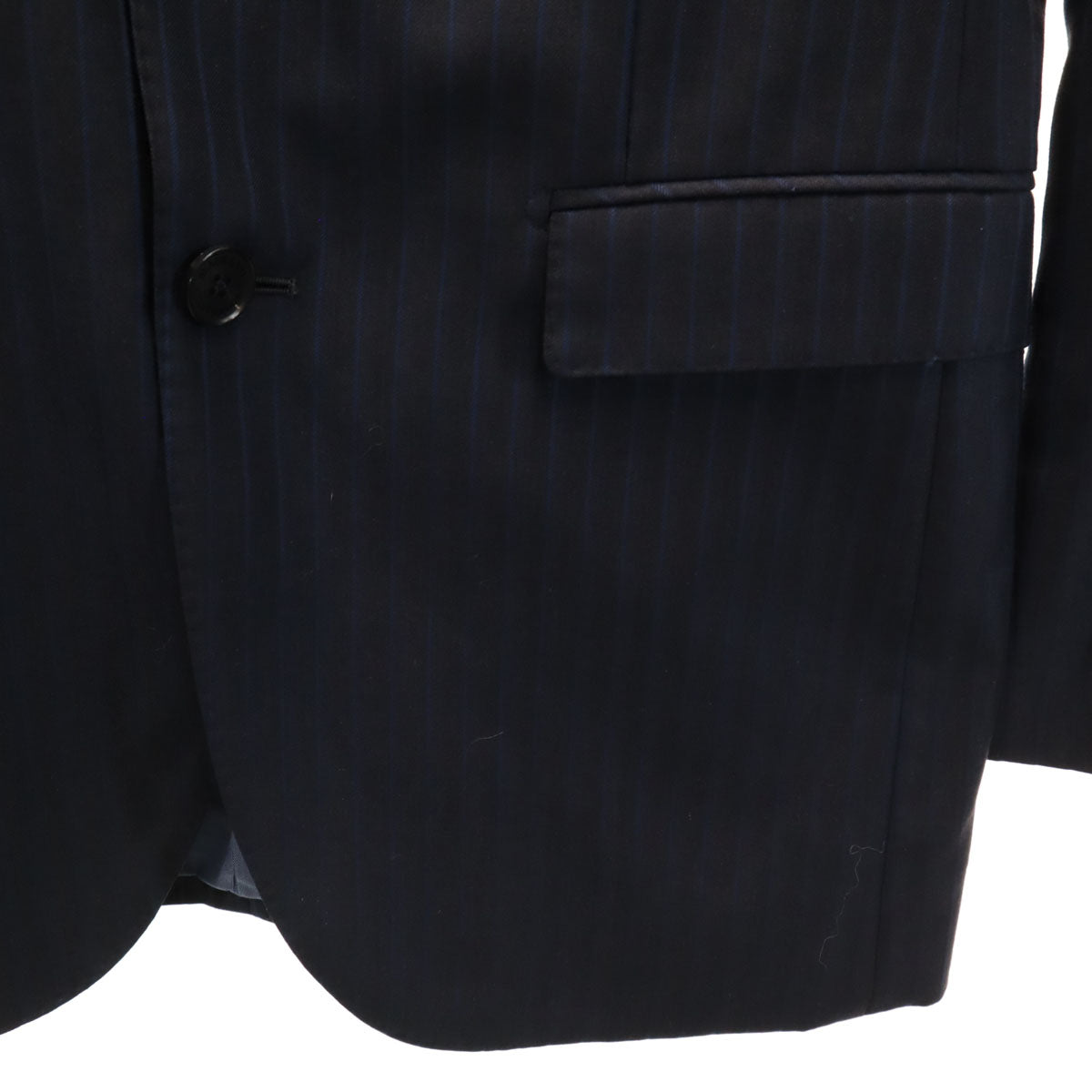BLACK LABEL CRESTBRIDGE ブラックレーベルクレストブリッジ 日本製 ストライプ柄 スーツ 上下 セットアップ 38R ブラック 三陽商会 メンズ
