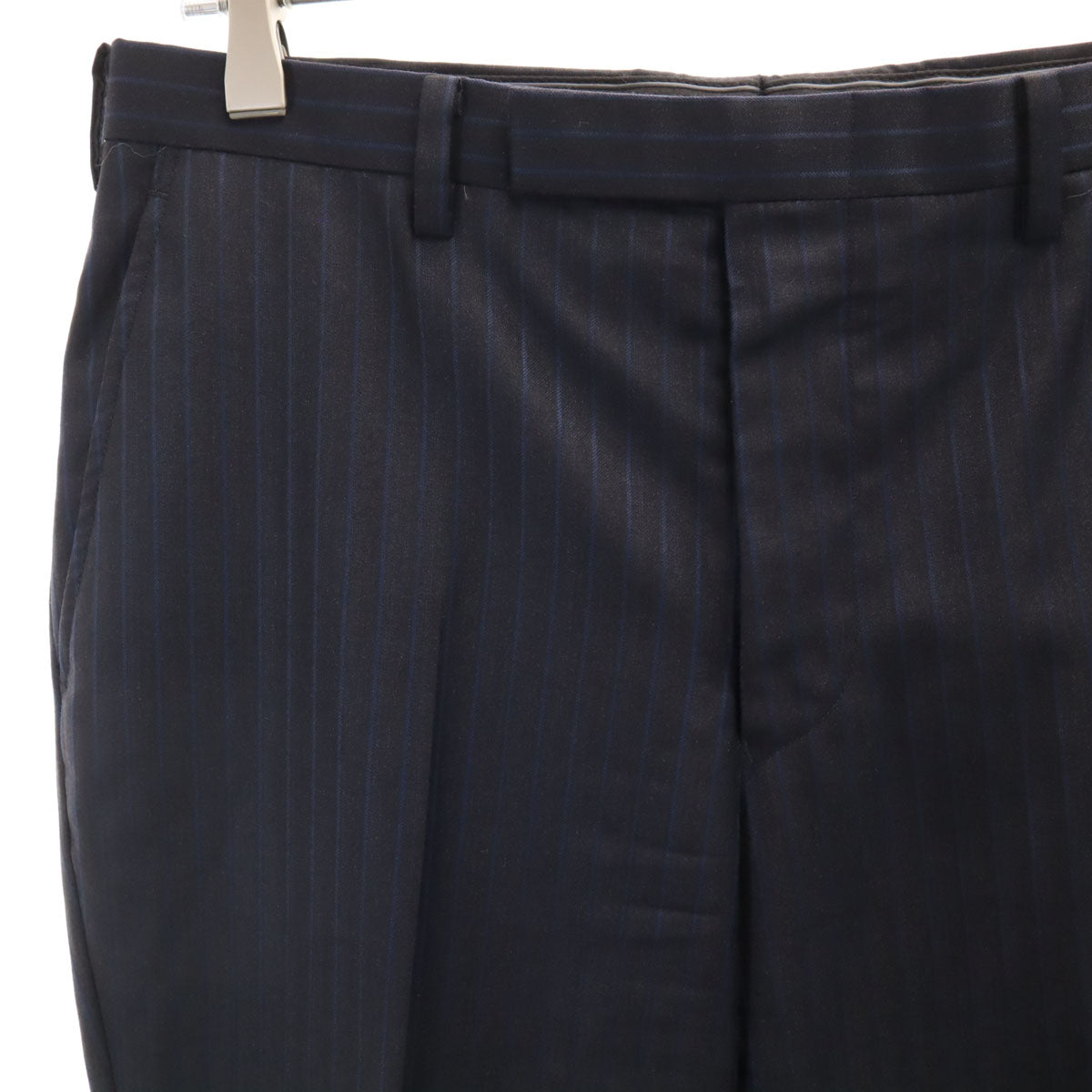 BLACK LABEL CRESTBRIDGE ブラックレーベルクレストブリッジ 日本製 ストライプ柄 スーツ 上下 セットアップ 38R ブラック 三陽商会 メンズ