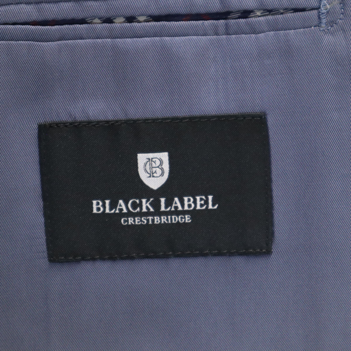 BLACK LABEL CRESTBRIDGE ブラックレーベルクレストブリッジ 日本製 ストライプ柄 スーツ 上下 セットアップ 38R ブラック 三陽商会 メンズ