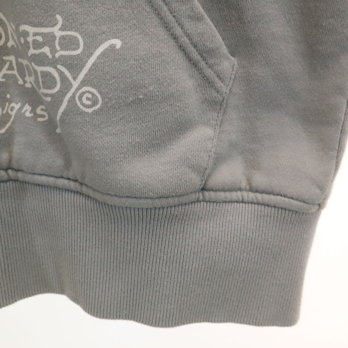 EdHardy エドハーディー 長袖 ジップパーカー S グレー メンズ